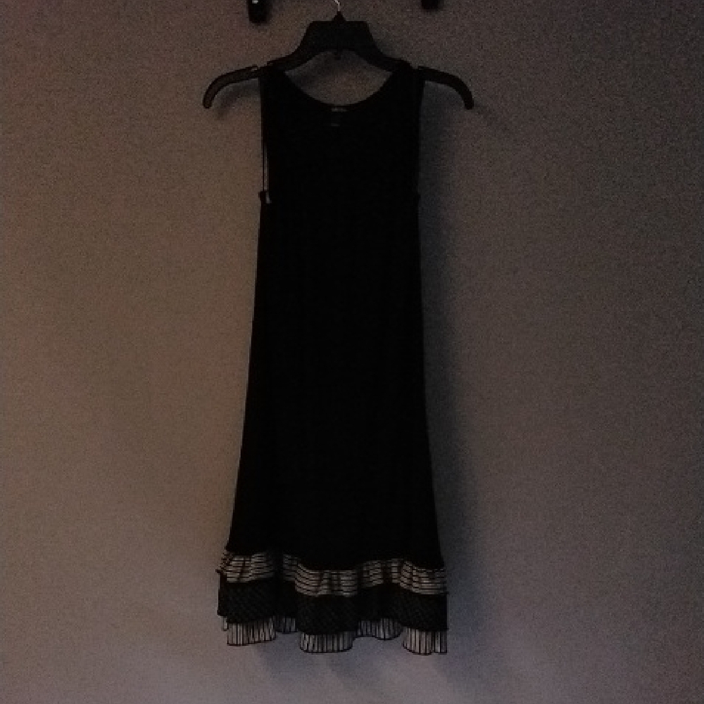 Forever 21 Black Midi Dress with Striped Hem